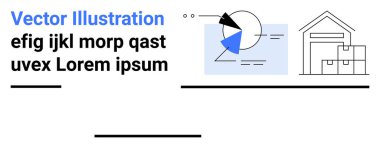 Soyut pasta grafiği, içinde oklar, metin satırları ve kutular olan bir depo taslağı. Lojistik, analitik, tedarik zinciri, iş stratejisi, planlama, envanter yönetimi için ideal basit iniş sayfası