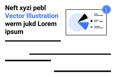 Finansal verileri vurgulayan metin elemanları içeren turta grafiği, para kazanma için bir dolar simgesi içeriyor. İş analizleri, finans araçları, raporlama, sunumlar, veri analizi, yatırım için ideal
