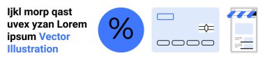 Kredi kartı, yüzde simgesi ve finansal işlemleri, e-ticareti ve ödeme sistemlerini gösteren online mağaza önü. Bankacılık, e-ticaret, fintech, pazarlama bütçesi için ideal