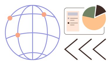 Puanlı, veri tabanlı ve oklu bir dünya. Teknoloji, analitik, ağ, küreselleşme, iş stratejisi, iletişim için ideal basit iniş sayfası