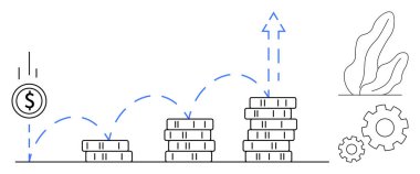 Yörüngesi kesik, yukarı doğru çıkan oklar finansal büyümeyi sembolize ediyor. Yatırım, tasarruf, strateji, ilerleme, iş, planlama, kurumsal hedefler için ideal