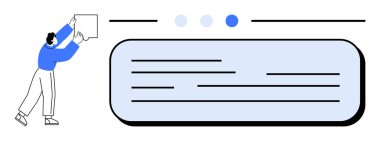 Bir arayüz elemanını, navigasyon noktalarını ve metin kutusunu temiz bir düzenle ayarlayan kişi. Takım çalışması, UX tasarımı, web geliştirmesi, kişiselleştirme, kablo oluşturma, işbirliği için ideal