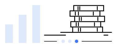 Yükselen çubuk grafik ve navigasyon noktaları olan kitaplar öğrenmeyi ve ilerlemeyi temsil ediyor. Eğitim, büyüme, istatistik, analitik, bilgi, basit iniş sayfası için ideal