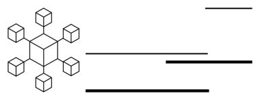 Geometrik ağ, dinamik akış çizgileriyle çevrili, bağlı blokları olan merkezi bir küp gösteriyor. Engelleme zinciri, teknoloji, ağ, ademi merkeziyet, veri transferi, yenilik, düz