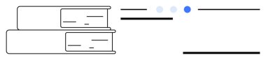 Yatay çizgileri ve ilerleme noktaları olan iki istiflenmiş kitap dijital içeriği, öğrenmeyi veya okumayı gösteriyor. Eğitim, e-öğrenim, kütüphane, minimalizm, organizasyon, edebiyat için ideal