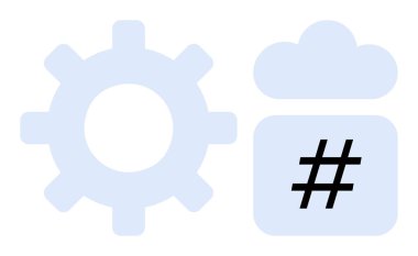 Dişli renklendirme sistemi süreçleri, depolamayı sembolize eden bulut ve konseptleri etiketlemek için meta veri etiketleri. Teknoloji, yazılım, bulut hesaplama, veri örgütü, makine öğrenimi için ideal