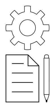 Çizgiler ve kalem ile üst üste dizilmiş planlama, organizasyon, takım çalışması ve verimliliği simgeliyor. İş akışı, iş stratejisi, yaratıcılık, eğitim, yönetim projesi planlama dairesi için ideal