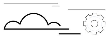 Bir dişlinin yanında bulut çizgisi, dijital süreçleri, otomasyonu ve işbirliğini vurguluyor. Bulut hesaplama, teknoloji, veri yönetimi, yenilik, yazılım geliştirme iş akışı için ideal