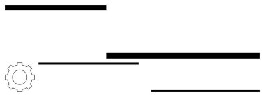Kalın yatay çizgilerin yanında vites simgesi, hareket, verimlilik ve işlem optimizasyonu. İş, teknoloji, iş akışı, mühendislik, geliştirme, takım çalışması için ideal basit
