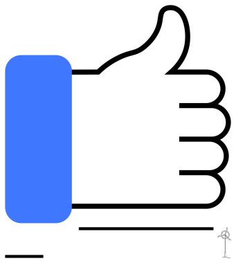 Mavi manşetli, onay ve pozitifliği simgeleyen basit bir el hareketi. Takım çalışması, onay, motivasyon, geri bildirim, teşvik, anlaşma ve basit bir iniş sayfası için ideal