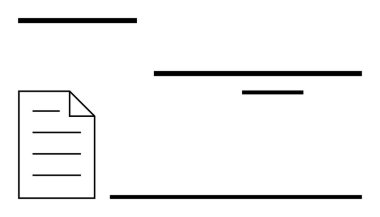 Basit bir düzen için metni temsil eden yatay çizgilerin yanındaki katlanmış köşeli kağıt simgesi. Belge yönetimi, şablonlar, minimalizm, organizasyon, sözleşmeler, formlar ve yaratıcılık için ideal