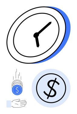 Cesur elli bir saat, avuç içi bozuk paralar, ve bir dolar daire içinde zaman, tasarruf ve finansal planlama. İş, finans, üretkenlik, değer ekonomisi bütçesi için idealdir.
