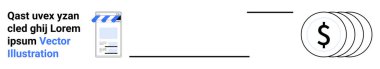 Finansal işlemleri sembolize eden bozuk paraların yanında cep telefonu ile ödemenin detaylarını içeren akıllı bir telefon. Finans, e-ticaret, teknoloji, uygulamalar, bankacılık, dijital çözümler, basit iniş sayfası için ideal