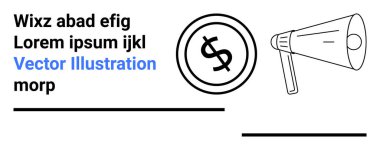 Bir dolar madeni para konseptini güçlendiren megafon, finansal duyurular, pazarlama veya büyüme stratejisi tartışmaları öneriyor. Finansman, reklam, iş stratejisi, promosyonlar, markalaşma için ideal