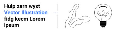 Yapraklı ampul çizimi ve basit satır sanatı tarzında yer tutucu metni. Eğitim, yaratıcılık, yenilik, çevre dostu kavramlar, beyin fırtınası, minimalizm, basit iniş sayfası için ideal