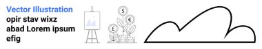 Finansal tablo sehpada sergileniyor, bitkilerin para yetiştirmesi kâr artışını simgeliyor, bulut çizgisi çizimi. Finans, ekonomi, yatırım, iş başarısı, teknoloji, eko temaları için ideal