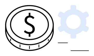 Maliye, ilerleme ve otomasyonu temsil eden teçhizatın yanında dolar parası. Ekonomi, tasarruf, ticaret, teknoloji, yatırım, mali strateji için ideal sade metafor