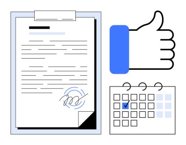 Takvimin yanında imzalanmış tarih ve el hareketleriyle imzalanmış. İş, anlaşma, teslim tarihi, takvim, karar verme, onay, verimlilik için ideal. Düz basit metafor