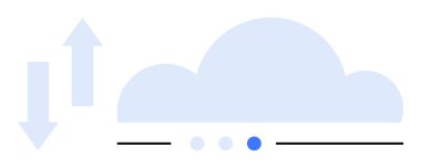 Yükleme ve indirme işlevselliğini temsil eden iki oklu bulut, navigasyon için ilerleme noktaları tarafından destekleniyor. Bulut teknolojisi, veri transferi, yedekleme, depolama, bağlantı ve dijital için ideal
