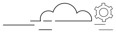 Dijital depolama, teknoloji ve optimizasyonu sağlayan yatay çizgiler ve dişli ikonu olan bulut şekli. Teknoloji, bulut hesaplama, veri yönetimi, yenilik, yazılım ve bilişim çözümleri için ideal