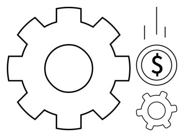 Vites sistemi verimliliği temsil ediyor, maddi büyüme ya da yeniliğin göstergesi olarak düşen bir dolar ile eşleştiriliyor. İş, teknoloji, finans, otomasyon, üretkenlik, strateji, planlama için ideal