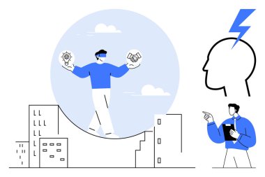 Ampulü dengeleyen ve binaların üzerinde el sıkışan biri. Kafanda yıldırım çizimi var. İş başarısı, takım çalışması, yenilik, karar verme, liderlik, şehir hayatı için ideal.