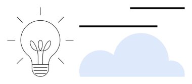 Bitki filizli ampul yeniliği ve büyümeyi simgeler, mavi bulut ise berraklığı ve potansiyeli. Sürdürülebilirlik, ekolojik fikirler, yenilik, büyüme, gelişme, berraklık, yaratıcılık için ideal