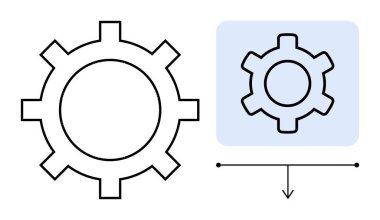 Ayarlama, mekanizma, yapılandırma ve süreçleri gösteren ölçeklendirme temsili ile donanım. Otomasyon için ideal, verimlilik, yenilik, strateji, işletim yönetimi basit iniş sayfası