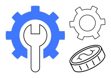İngiliz anahtarı, daha küçük teçhizat, ve madeni para vurgu araçları, onarım, ekonomi, sistem verimliliği, yenilik, teknoloji ve takım yönetimi. İşlem için ideal iş akışı finansal analizler veya