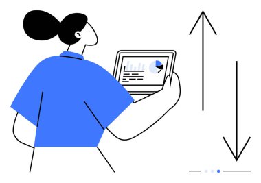 Yakınlarda profesyonel tablet görüntüleme grafiği ve pasta grafiği, büyüme ve eğilim çizgileri. Analiz, finans, strateji, iş büyümesi, pazar anlayışı, ilerleme izleme, basit