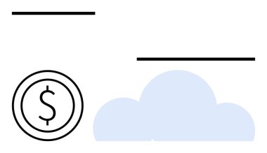 Mavi bulutun yanında dolar işareti olan sikke, finansal tasarrufları, dijital ekonomiyi, bulut teknolojisini ön plana çıkarıyor. Finans, tasarruf, teknoloji, büyüme, ekonomi sektörü için ideal basit iniş sayfası