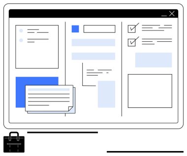 Kontrol listeleri, metin bölümleri ve açılır pencereli dijital kontrol paneli düzeni organizasyonu, işbirliğini ve iletişimi geliştirir. Çalışma akışı, planlama, üretkenlik, takım çalışması için ideal