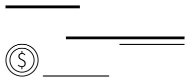 Kalın, parlak yatay çizgilerle eşleşen yuvarlak dolar sembolü finans, ödemeler, organizasyon, yaratıcılık, web tasarımı, markalaşma ve pazarlamayı öneriyor. Basit bir iniş sayfası için ideal