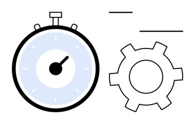 Mavi kadranlı ve vitesli kronometre zamanı, hassasiyeti ve verimliliği simgeliyor. Planlama, verimlilik, takım çalışması, iş akışı, yenilik, hedef belirleme için ideal
