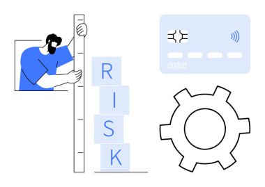 Adam yığılmış blokları RISK ile değerlendiriyor, teçhizat süreç optimizasyonunu öneriyor, kart işlemleri gerektiriyor. Risk analizi, strateji planlaması, bankacılık, iş çözümleri, fintech, kurumsal