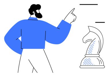 Kendine güveni tam bir satranç şövalyesini işaret ederek stratejiyi ve problem çözmeyi sembolize ediyor. Liderlik için ideal, planlama, yenilik, karar verme, iş stratejisi, takım çalışması, düz basit