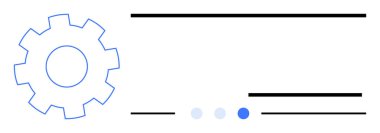 Çizgiler ve ilerleme noktalarına komşu ikon, ayarlama, navigasyon veya işlem akışına sahiptir. Ayarlar, iş akışı, navigasyon, güncellemeler, teknoloji, minimal tasarımlar için ideal basit iniş sayfası
