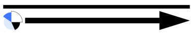 Kalın ok, tabanda dairesel olarak siyah, mavi ve beyaz kısımlara bölünerek ileri doğru uzanıyor. Strateji, ilerleme, momentum, navigasyon, büyüme zamanı liderliği için ideal. Düz basit metafor