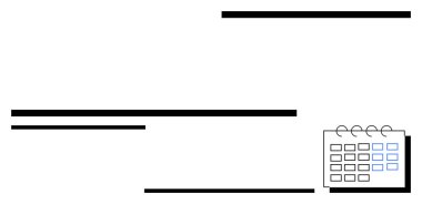 Yapı için yatay çizgilerin yanında spiral bağlayıcı ve vurgulanmış tarihlerle takvim. Planlama, zamanlama, zaman yönetimi, modern tasarım, minimalizm temaları, organizasyon, basit