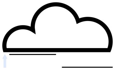 Yükselen ince bir ok ve aşağıdaki çizgiler hareket ve ilerlemeyi gösteriyor. Veri, teknoloji, büyüme, depolama, yenilik, sürdürülebilirlik, ağ temaları için ideal. Düz basit metafor