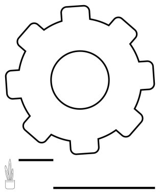 Büyük mekanik teçhizat odaklı, küçük saksı bitkisi ve yatay çizgiler. Takım çalışması, yenilik, iş akışı, operasyon, otomasyon organizasyonu gelişimi için ideal. Düz basit metafor