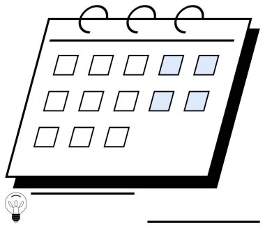 Yüzük bağlayıcı ve vurgulanmış günleri, organizasyonu, planlamayı, teslim tarihlerini ve olayları sembolize eden takvim şebekesi. Zaman yönetimi, zamanlama, verimlilik, randevu planlama için ideal