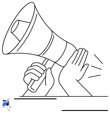Megafondan gelen el sesi engelleme, sansürü, sessiz görüşleri ya da konuşmanın düzenlenmesini temsil ediyor. İletişim, sansür, özgürlük, muhalefet, kontrol farkındalığı aktivizmi için ideal