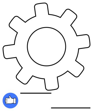 Vites ana hatları mavi başparmaklar işareti ile tasdikleme süreci, ve yatay çizgiler ilerlemeyi gösteriyor. İş için ideal, takım çalışması, iletişim, yenilik, başarı, teknoloji
