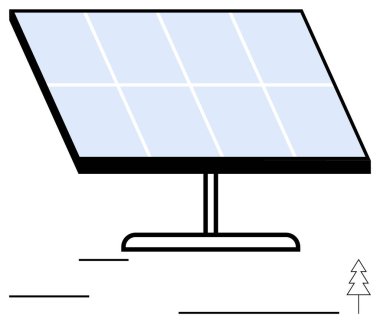 Güneş paneli güneş ışığını emer, temiz enerjiyi, sürdürülebilirliği, yeniliği ve çevresel sorumluluğu sembolize eder. Yenilenebilir enerji, teknoloji, sürdürülebilirlik ve verimlilik için ideal