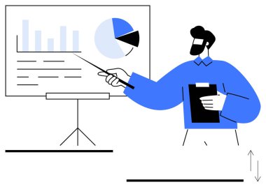 İşaretleyici kullanarak ve notları tutarak veri görsellerini açıklayan kişi. Kurumsal eğitim, iş analizleri, profesyonel iletişim, strateji planlaması, eğitim ve liderlik için ideal