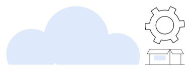 Teçhizatlı bulut ve mağaza önü sembolize teknolojisi, çevrimiçi araçlar, e-ticaret, hizmet entegrasyonu. Bulut teknolojisi, iş stratejisi, e-ticaret, bilişim çözümleri, yenilik otomasyonu için ideal