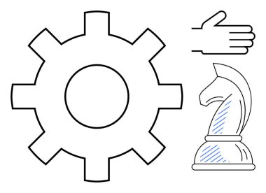 Vites, satranç şövalyesi, ve açık el strateji, takım çalışması, yenilik ve problem çözme üzerine odaklan. Yönetim için ideal, verimlilik planlama liderlik ortaklığı karar verme mekanizması. Düz basit