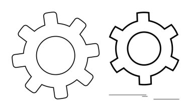 İki basit dişli ana hatları birbirine bağlı, işbirliğini, otomasyonu ve verimliliği sembolize ediyor. Mekanik, yenilik, verimlilik, sistem yönetimi, takım çalışması teknolojisi için ideal basit iniş sayfası