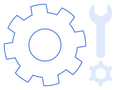 Büyük teçhizat, İngiliz anahtarı ve daha küçük teçhizat onarım, bakım, teknoloji ve optimizasyon kavramlarını vurguluyor. Mühendislik, mekanik, araç geliştirme sistemi güncellemeleri için ideal